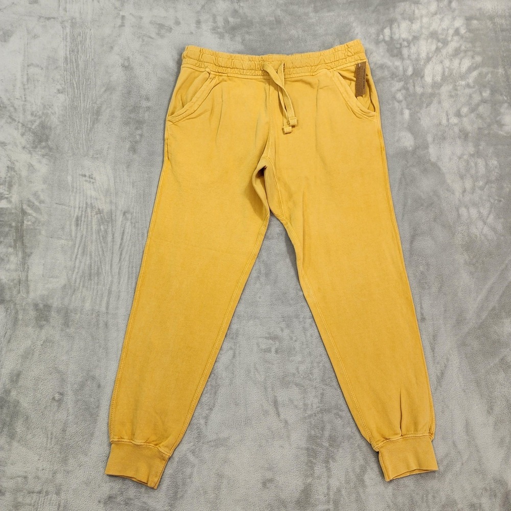 NEW Lane Seven Pants Mens L Yellow French Terry Jogger Sweatpants Vintage Wash